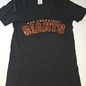 PINK Victoria's Secret Black San Francisco Giants Tee with Orange Logo.